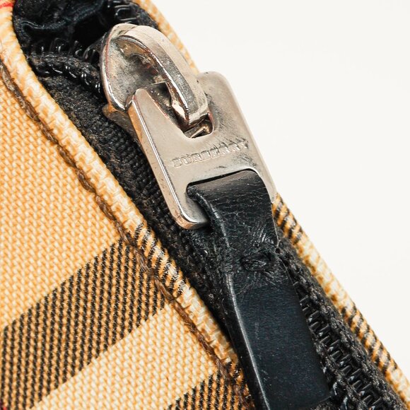 Burberry House Check Coated Canvas Leather-Trim Pouch - Picture 7 of 10